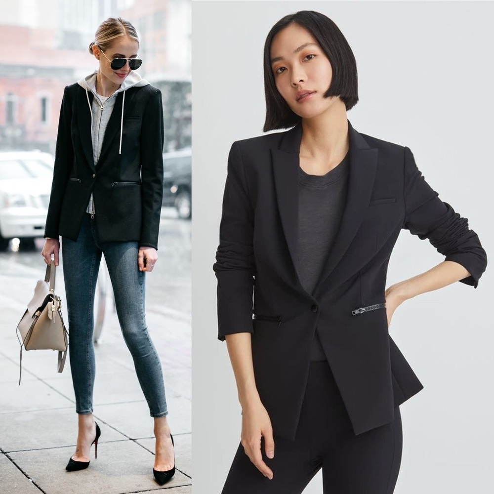 Veronica Beard Iconic Scuba Dickey Jacket Blazer Black - Picture 1 of 13